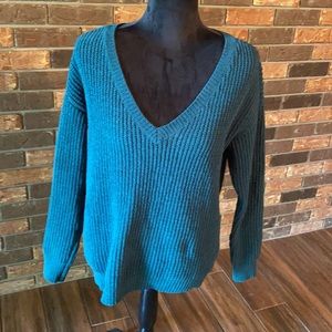 Size small dark green oversized vneck sweater